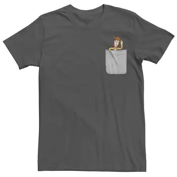 Мужская футболка с искусственным карманом Disney/Pixar's Toy Story Woody Licensed Character, цвет Charcoal