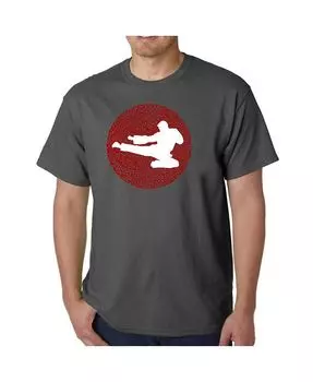 Мужская футболка с изображением боевых искусств Word Art LA Pop Art, серый