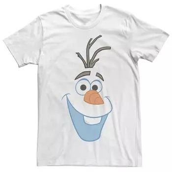 Мужская футболка с изображением большого лица Disney Frozen Olaf и мультфильмом Licensed Character
