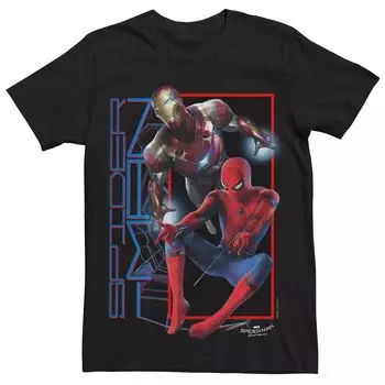 Мужская футболка с изображением Человека-паука и Железного человека Marvel Licensed Character