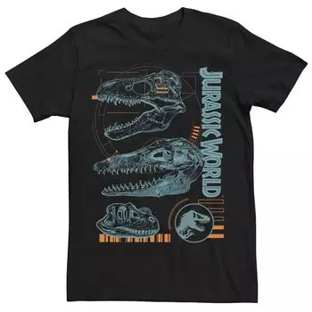 Мужская футболка с изображением черепа динозавра Jurassic World Two Licensed Character, черный
