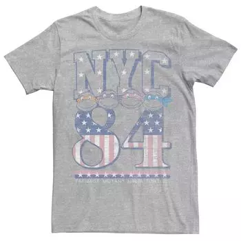 Мужская футболка с изображением черепашек ниндзя в стиле ретро NYC 84 с американским флагом Licensed Character