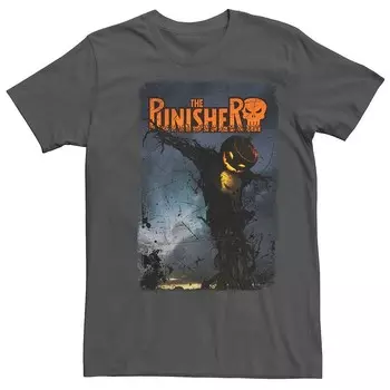 Мужская футболка с изображением чучела с тыквой головой Marvel The Punisher Licensed Character, цвет Charcoal