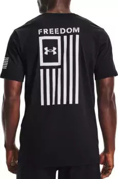 Мужская футболка с изображением флага свободы Under Armour New, черный/белый