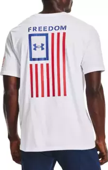 Мужская футболка с изображением флага свободы Under Armour New, цвет White/Royal