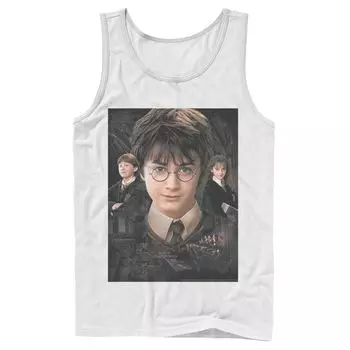 Мужская футболка с изображением Гарри Поттера и Тайной комнаты Гарри Рона и Гермионы Harry Potter