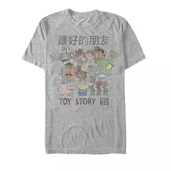 Мужская футболка с изображением кандзи «История игрушек» Disney/Pixar, групповой снимок Licensed Character