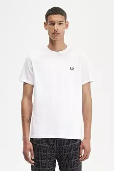 Мужская футболка с изображением лаврового венка на спине Fred Perry, белый