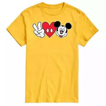 Мужская футболка с изображением Микки Мауса Disney's Peace Love Mickey Licensed Character