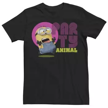 Мужская футболка с изображением миньонов 2 Party Animal Crazy Minion Portrait Licensed Character