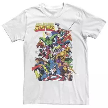 Мужская футболка с изображением персонажа-коллажа и портрета Marvel Secret Wars