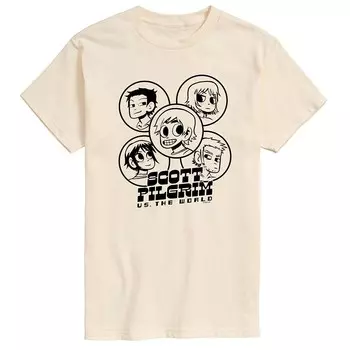 Мужская футболка с изображением персонажей Scott Pilgrim Vs The World Licensed Character, бежевый