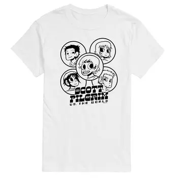 Мужская футболка с изображением персонажей Scott Pilgrim Vs The World Licensed Character, белый