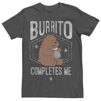 Мужская футболка с изображением портрета Cartoon Network We Bare Bears Burrito Completes Me Licensed Character