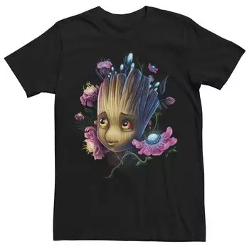 Мужская футболка с изображением портрета и портрета Marvel Groot Head Shot Licensed Character