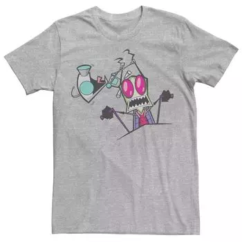 Мужская футболка с изображением портрета Invader Zim Gir Pulling Zim's Antennas Nickelodeon