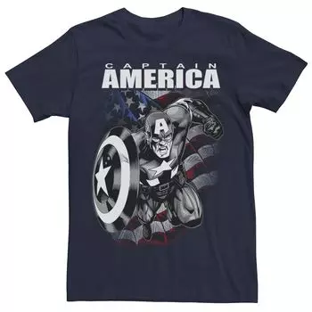 Мужская футболка с изображением портрета Капитана Америки Патриота Marvel
