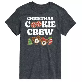 Мужская футболка с изображением рождественского печенья Disney's Mickey & Minnie Mouse, серый