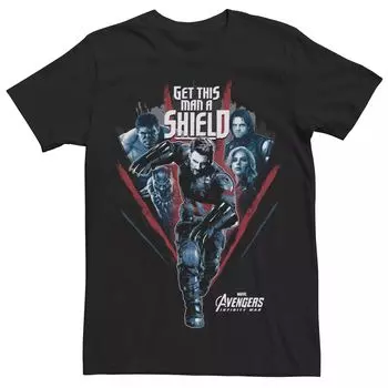 Мужская футболка с изображением щита Капитана Америки Marvel Avengers Infinity War Licensed Character