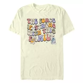 Мужская футболка с изображением семейных персонажей, символизирующая силу. Star Wars, бежевый