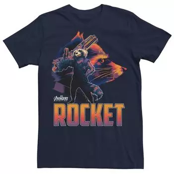 Мужская футболка с изображением силуэта ракеты и енота Marvel Avengers Infinity War Licensed Character