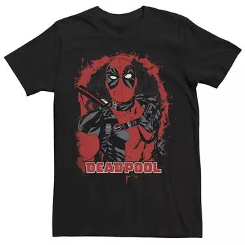 Мужская футболка с изображением супергероя Marvel Deadpool Paint Splatter, Black Licensed Character, черный