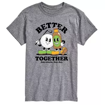 Мужская футболка с изображением талисмана гольфа Better Together Licensed Character, цвет Heather Gray