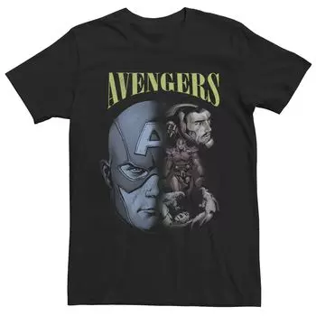 Мужская футболка с изображением выцветшего группового портрета Avengers Marvel