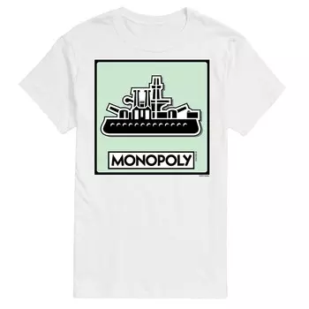 Мужская футболка с изображением жетона «Монополия» Licensed Character, белый