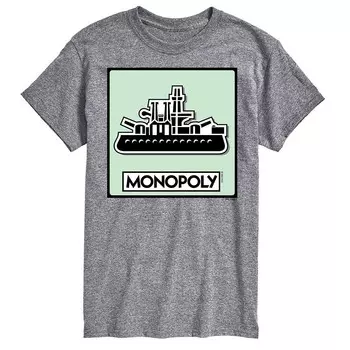 Мужская футболка с изображением жетона «Монополия» Licensed Character, серый