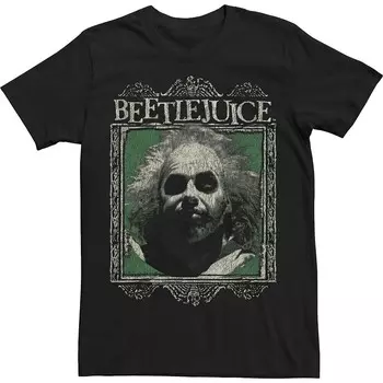 Мужская футболка с изображением жука в рамке Beetlejuice Licensed Character, черный