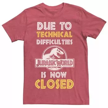Мужская футболка с изображением знака технических трудностей «Мир Юрского периода» Licensed Character