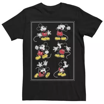 Мужская футболка с каймой Disney Mickey Mouse Many Emotions Licensed Character