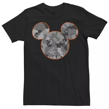 Мужская футболка с камуфляжным логотипом Disney's Mickey Mouse Licensed Character, черный