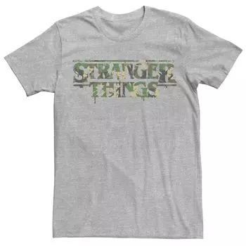 Мужская футболка с камуфляжным логотипом Netflix Stranger Things Licensed Character
