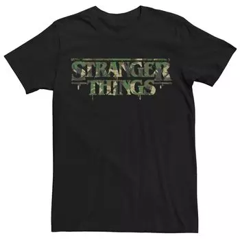Мужская футболка с камуфляжным логотипом Netflix Stranger Things Licensed Character