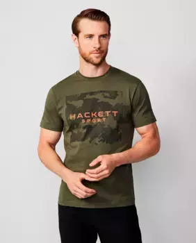Мужская футболка с камуфляжным рисунком больших размеров Hackett, цвет Verde Militar
