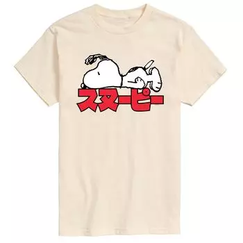 Мужская футболка с кандзи Snoopy арахисового цвета Licensed Character