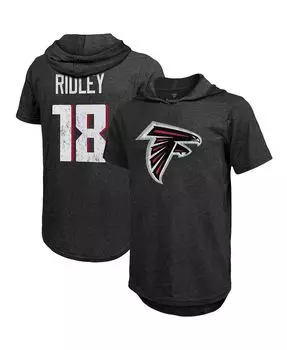 Мужская футболка с капюшоном calvin ridley black atlanta falcons с именем и номером игрока tri-blend hoodie Majestic, черный