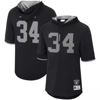 Мужская футболка с капюшоном Mitchell & Ness Bo Jackson Black Los Angeles Raiders Retired Player с сеткой имени и номера