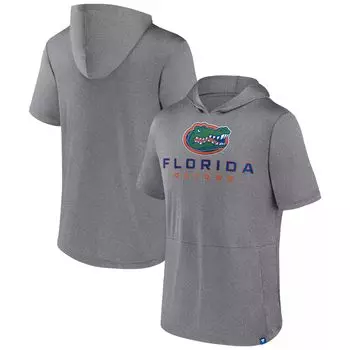 Мужская футболка с капюшоном Modern Stack с логотипом Heather Grey Florida Gators Modern Stack Fanatics
