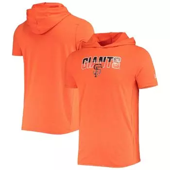 Мужская футболка с капюшоном New Era Heathered Orange San Francisco Giants с короткими рукавами