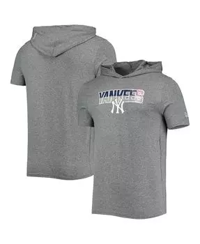 Мужская футболка с капюшоном new york yankees в меланжевом цвете серого цвета New Era, мульти