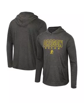Мужская футболка с капюшоном с длинным рукавом heather black oregon ducks slub Colosseum, мульти