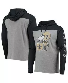 Мужская футболка с капюшоном с длинными рукавами '47 Heather Grey New Orleans Saints Franklin Wooster '47 Brand, серый