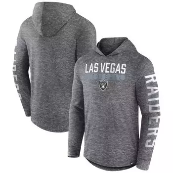 Мужская футболка с капюшоном с длинными рукавами и логотипом Heather Charcoal Las Vegas Raiders Pill Stack Fanatics