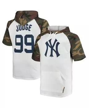 Мужская футболка с капюшоном с капюшоном aaron judge white and camo new york yankees player big and tall raglan Profile, мульти