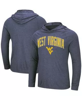 Мужская футболка с капюшоном с капюшоном west virginia mountaineers big and tall wingman raglan цвета меланжа темно-синего цвета Colosseum, темно-синий
