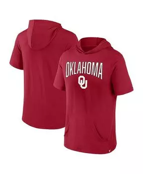 Мужская футболка с капюшоном с логотипом Crimson Oklahomaooners Outline Lower Arch Fanatics, красный