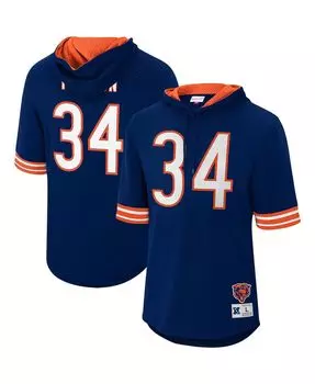 Мужская футболка с капюшоном walter payton navy chicago bears retired player mesh name and number hoodie Mitchell & Ness, синий